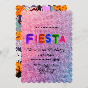 Invitation d'anniversaire Fiesta Chalkboard mexica