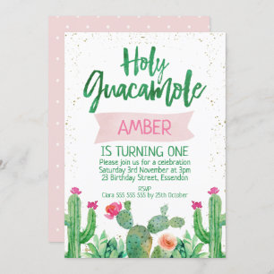 Invitation d'anniversaire Fiesta Holy Guacamole