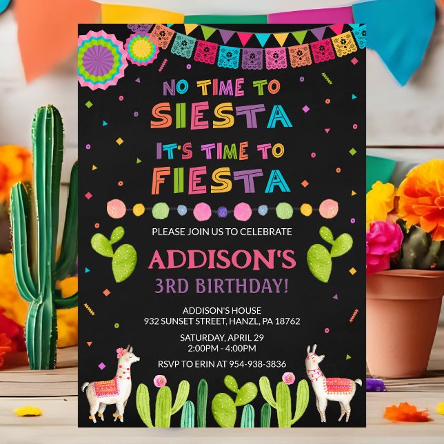Invitation d'anniversaire Fiesta | Invitation de f (Créateur téléchargé)