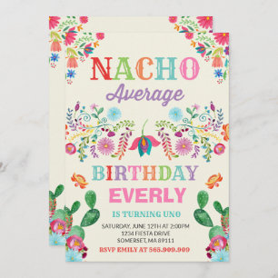 Invitation d'anniversaire Fiesta Nacho Fête moyenn