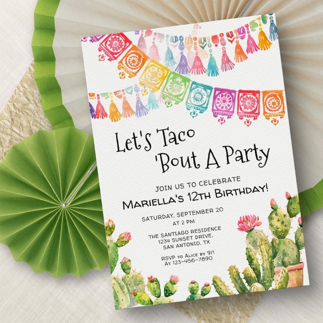 Invitation d'anniversaire Fiesta Taco Bout Cactus (Créateur téléchargé)