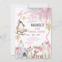 Invitation d'anniversaire fille animaux arctiques