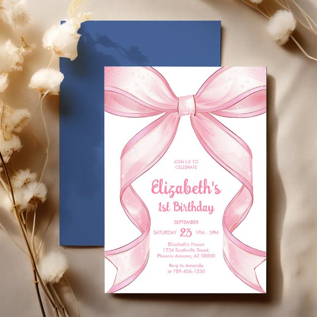 Invitation d'anniversaire fille arc-en-ciel rose C (Créateur téléchargé)