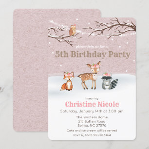 Invitation d'anniversaire Fille de tout âge Animau