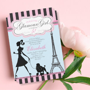 Invitation d'anniversaire Fille Glamour Vintage Pa