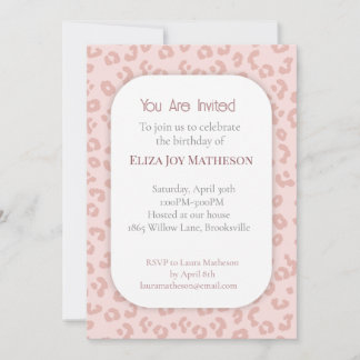 Invitation d'anniversaire fille imprimée léopard r