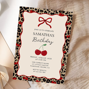 Invitation d'anniversaire fille léopard guépard Co