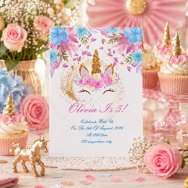 invitation d'anniversaire fille licorne (Créateur téléchargé)