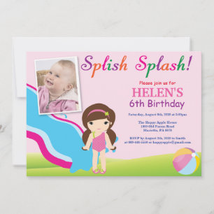 Invitation d'anniversaire Fille pour Fête de Pisci