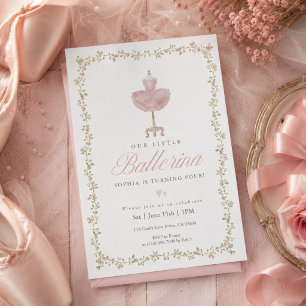 Invitation d'anniversaire Fille Ruban Ballerine Co