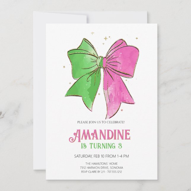 Invitation d'anniversaire Fille Sorcières Magiques (Devant)