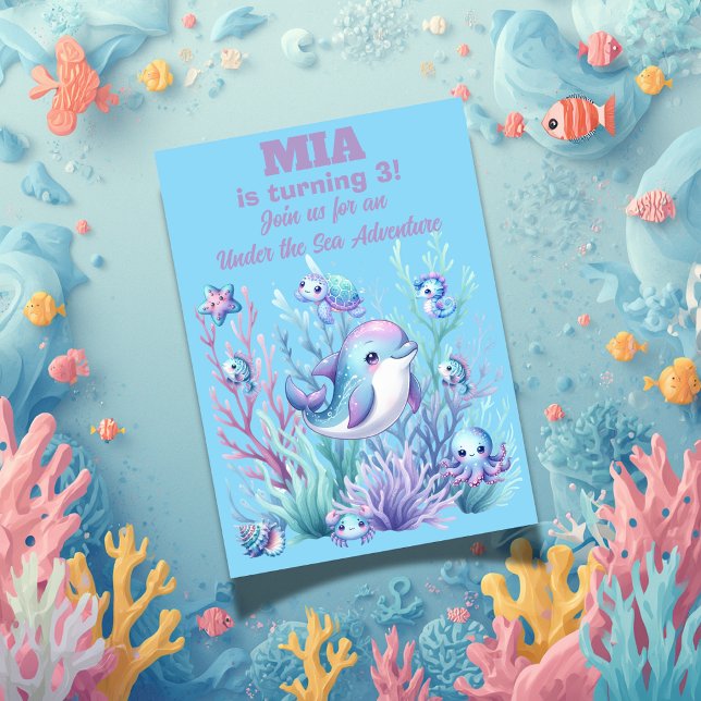 Invitation d'anniversaire fille sous la mer -Modif (Créateur téléchargé)