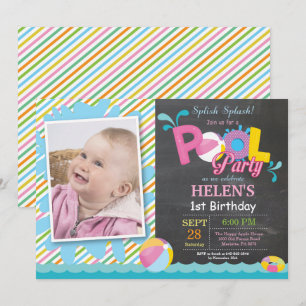 Invitation d'anniversaire Fille Splash Fête de Pis