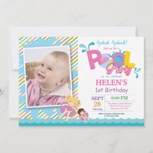 Invitation d'anniversaire Fille Splash Splash à la