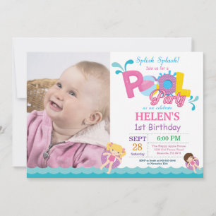 Invitation d'anniversaire Fille Splash Splash à un