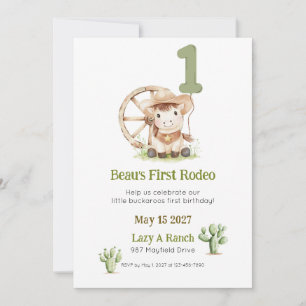 Invitation d'anniversaire First Rodeo Western