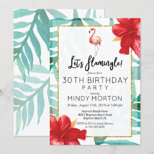 Invitation d'anniversaire Flamingle pour tout âge