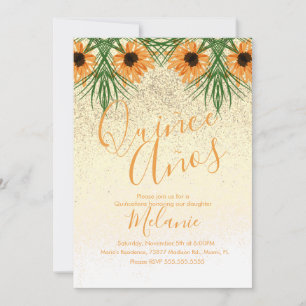 Invitation d'anniversaire Fleur de soleil avec Qui