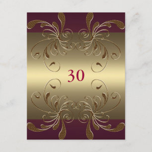 Invitation d'anniversaire Fleur glamour rose foncé