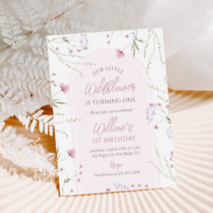 Invitation d'anniversaire fleur sauvage