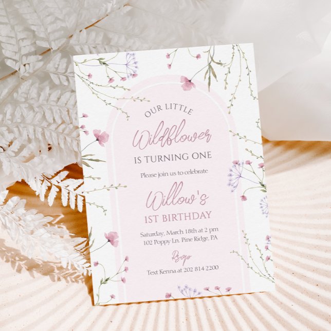 Invitation d'anniversaire fleur sauvage (Créateur téléchargé)
