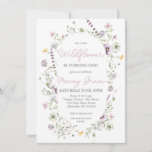Invitation d'anniversaire fleur sauvage, petit fle