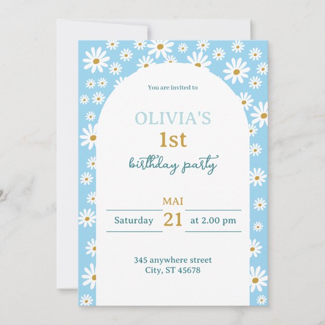 Invitation d'anniversaire Fleurs de printemps  (Devant)