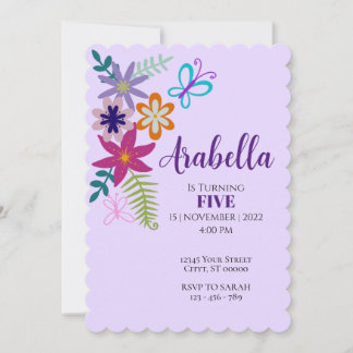 Invitation d'anniversaire floral