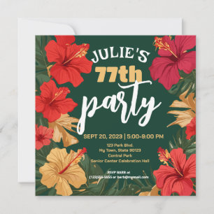 Invitation d'anniversaire floral tropical personna