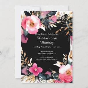Invitation d'anniversaire florale