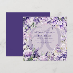 Invitation d'anniversaire florale aquarelle lavand