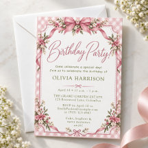Invitation d'anniversaire florale classique