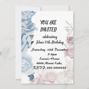 Invitation d'anniversaire florale enchantée