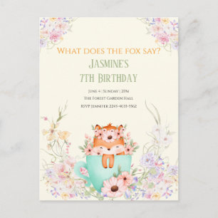 Invitation d'anniversaire florale magique de la fo
