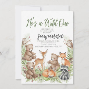 Invitation d'anniversaire Forest Friends Wild One 