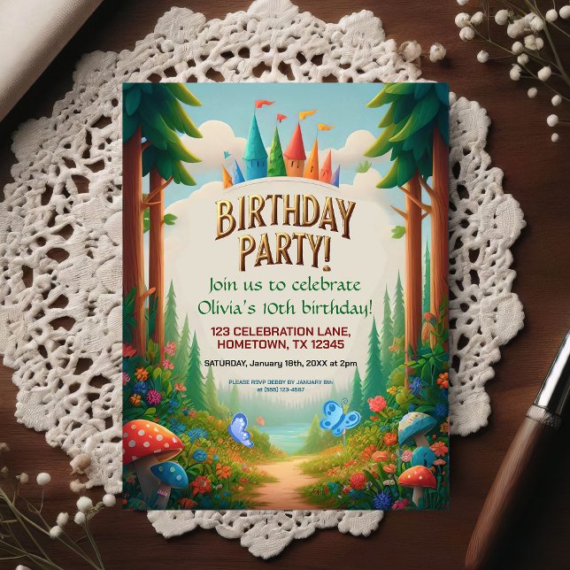 Invitation d'anniversaire Forêt de Conte de Fées (Créateur téléchargé)