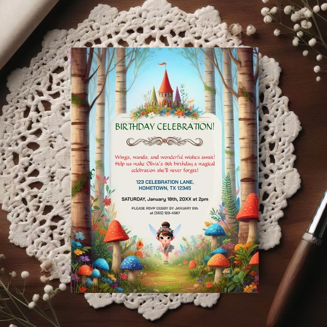 Invitation d'anniversaire Forêt de Conte de Fées (Créateur téléchargé)