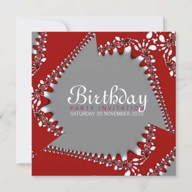 Invitation d'anniversaire Fractal Twista (Devant)