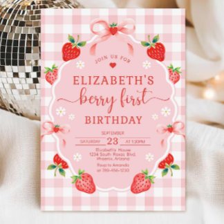 Invitation d'anniversaire fraise, Premier annivers