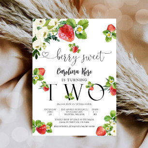 Invitation d'anniversaire Fraise Sucrée aux Fruits