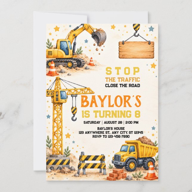 Invitation d'anniversaire Future Builder (Devant)