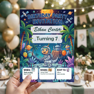 Invitation d'anniversaire Galaxy Adventure