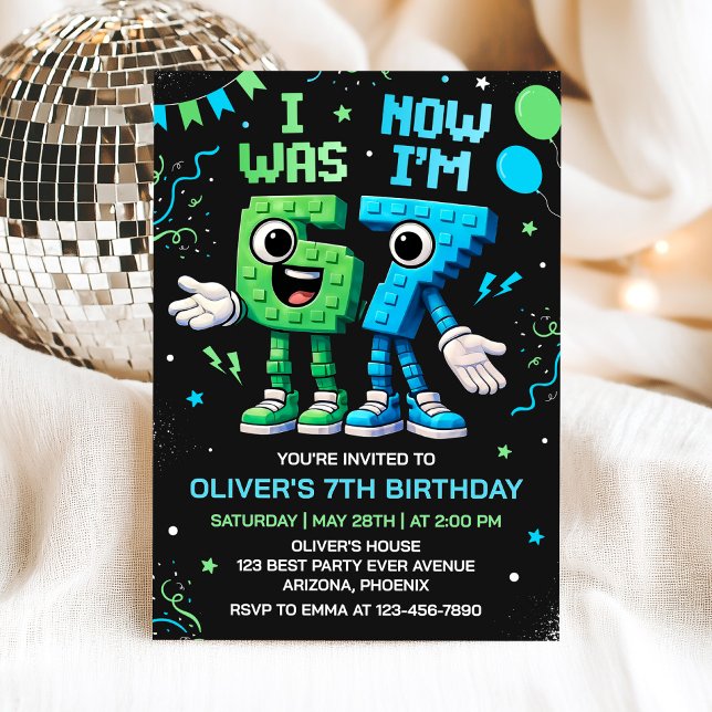 Invitation d'anniversaire garçon 67 ans (Créateur téléchargé)
