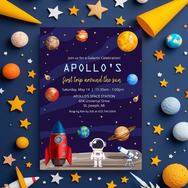 Invitation d'anniversaire garçon astronaute TOUT Â (Créateur téléchargé)