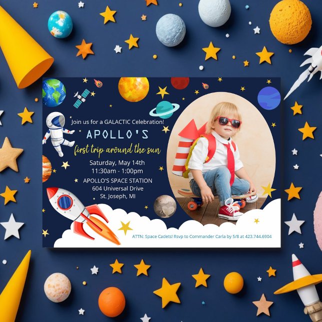 Invitation d'anniversaire garçon astronaute TOUT Â (Créateur téléchargé)