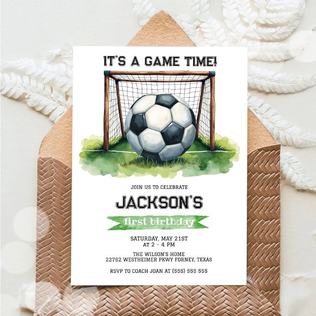 Invitation d'anniversaire garçon enfants football (Créateur téléchargé)