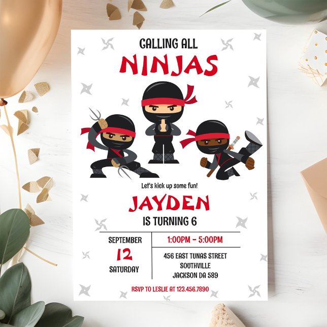 Invitation d'anniversaire garçon enfants karaté ni (Créateur téléchargé)