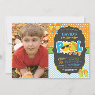 Invitation d'anniversaire garçon fête au bord de l