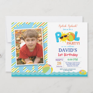 Invitation d'anniversaire garçon fête au bord de l