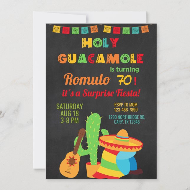 Invitation d'anniversaire garçon / homme Fiesta, n (Devant)